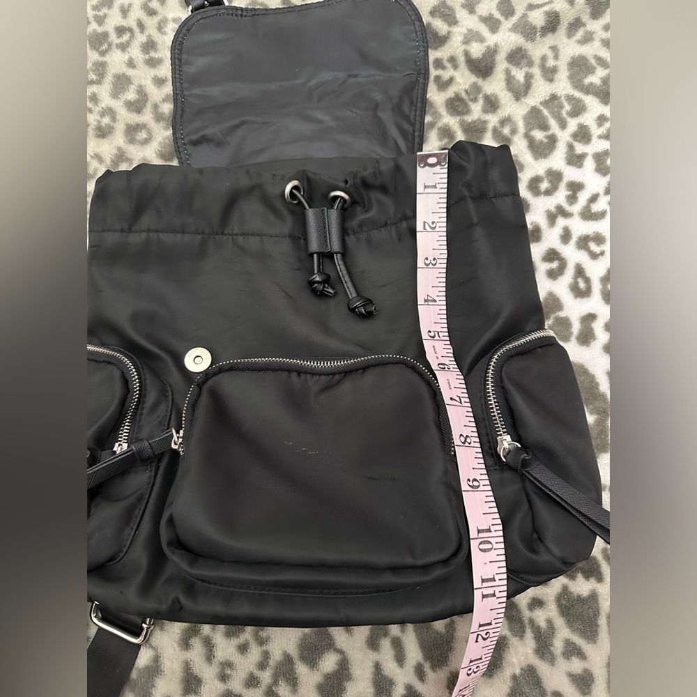 Rue21 Nylon Flap Top Cinch Backpack in Black - Picture 14 of 17